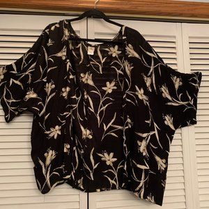 O'Neill ladies black/cream short kimono-med.